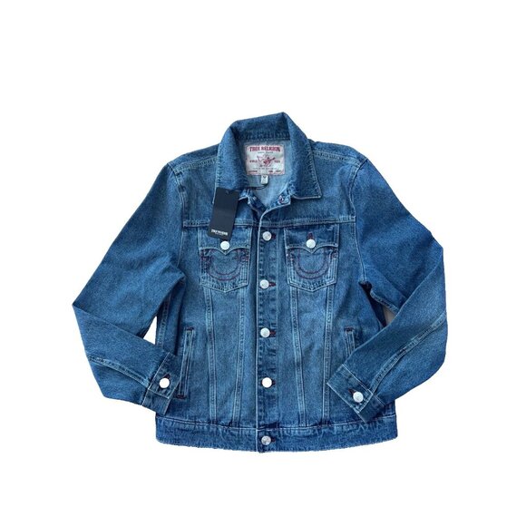 True Religion Jesse SN Trucker Jacket Storm Wash ( S ) - Picture 2 of 4